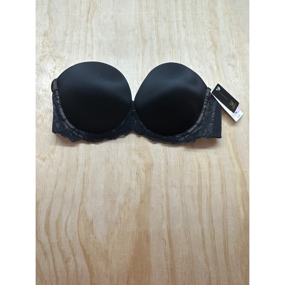 Wacoal self assured Strapless Underwire Bra 854390 Black Lace 36D NWT No Straps